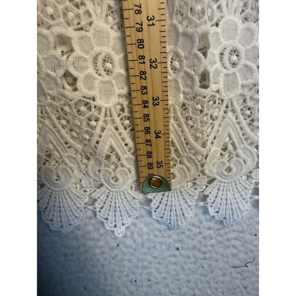 Solitaire Skirt Womens Medium White Lace Layered Crochet Midi Boho Lined Cottage - Picture 6 of 7